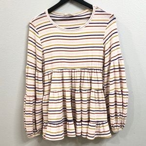 Altar’d State French Terry Babydoll Sweater Blouse